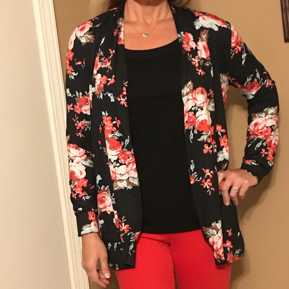 Light floral cardigan